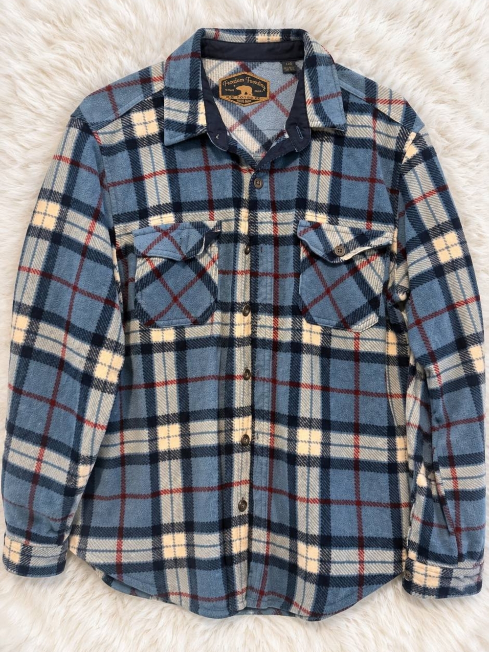 Dry Goods Blue & Cream Plaid Button-Down Shirt